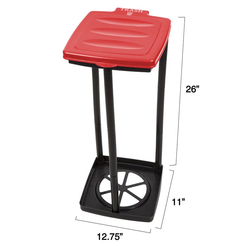 Wakeman Portable Trash Bag Holder â€“ Collapsible 13-Gallon Garbage Bin for Indoor/Outdoor Use, Camping, Recycling, and Parties â€“ Durable Plastic Trash Can by Wakeman Outdoors (Red) - Image 3